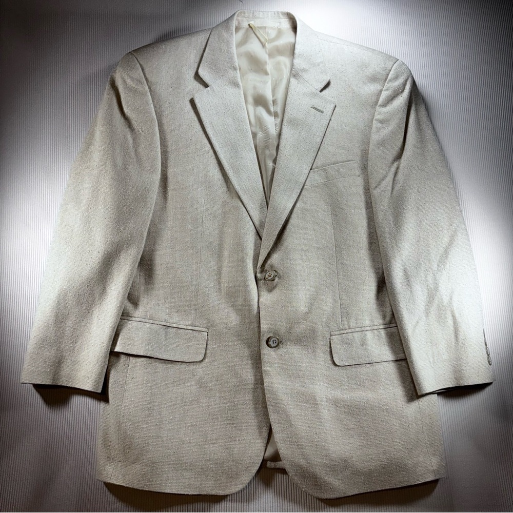 RAFAEL Y2K Men's Light Tan 100% Silk Blazer
